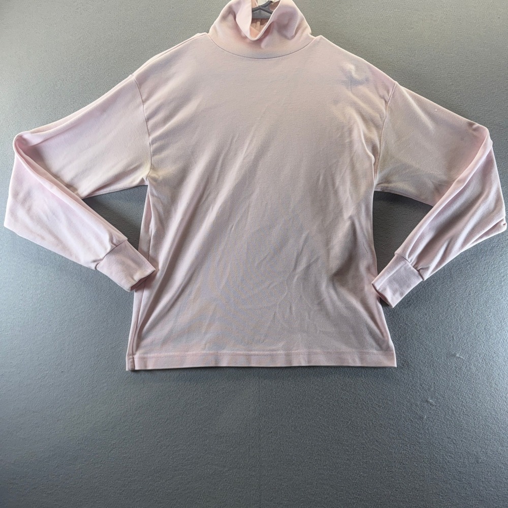 Trend‎ Basics Womens Pink Turtleneck Top Long Sleeve Cotton Blend Size L